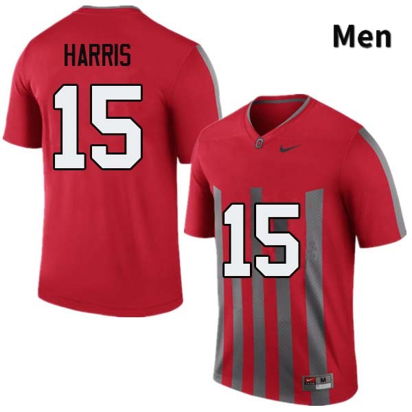 Men's Ohio State Buckeyes #15 Jaylen Harris Throwback Authentic College Stitched Football Jersey 23TL043MG